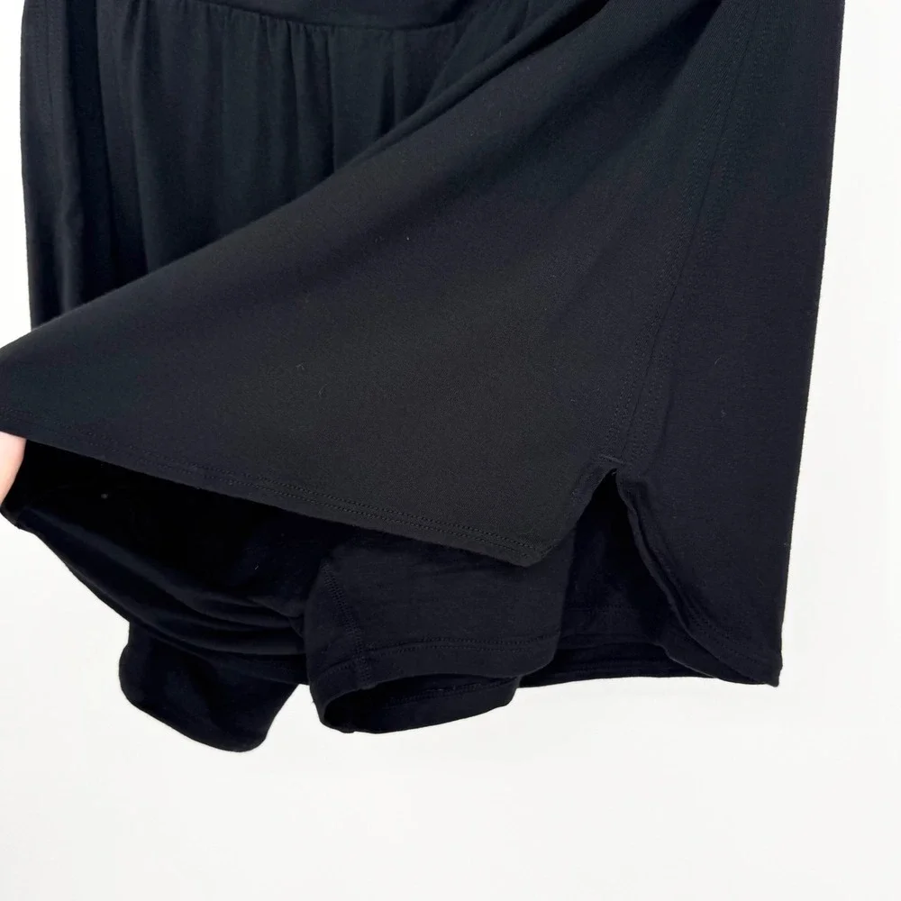 Halara High Waisted Multiple Pockets Split 2 in 1 Yoga Shorts Black‎ S Athletic